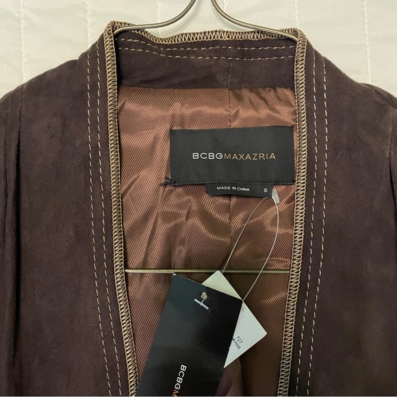 BCBGMAXAZRIA Brown Genuine Leather Jacket Small - Picture 2 of 9